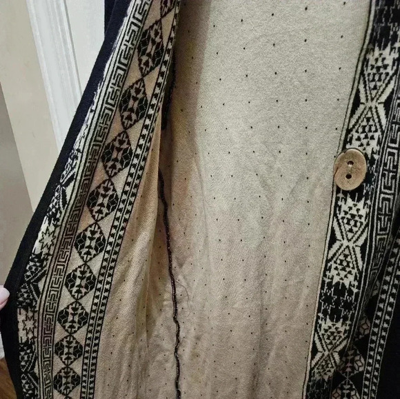 Lucky Brand Black Camel Boho Cape Sz M - Picture 6 of 7